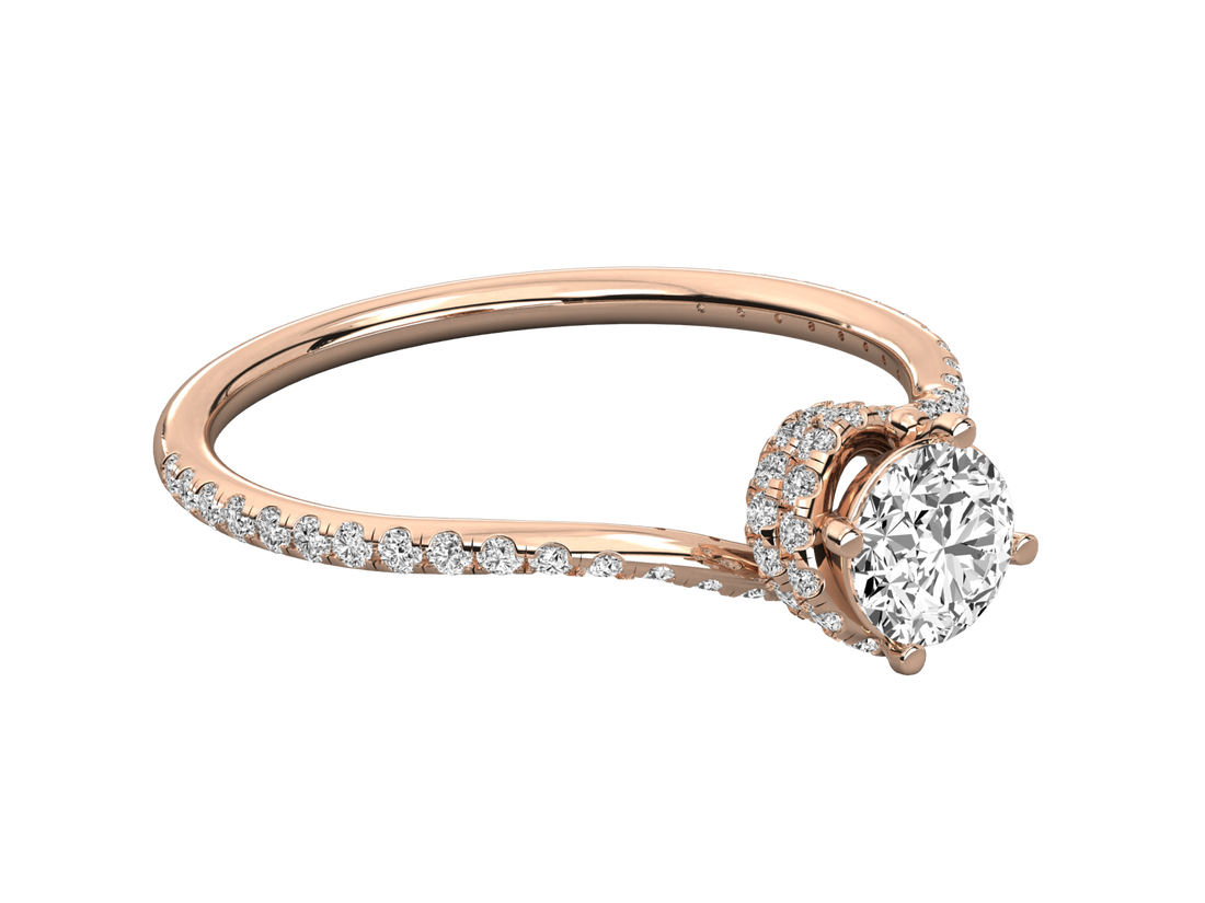 10K GOLD SOLITAIRE LAB GROWN DIAMOND LADIES  RING.