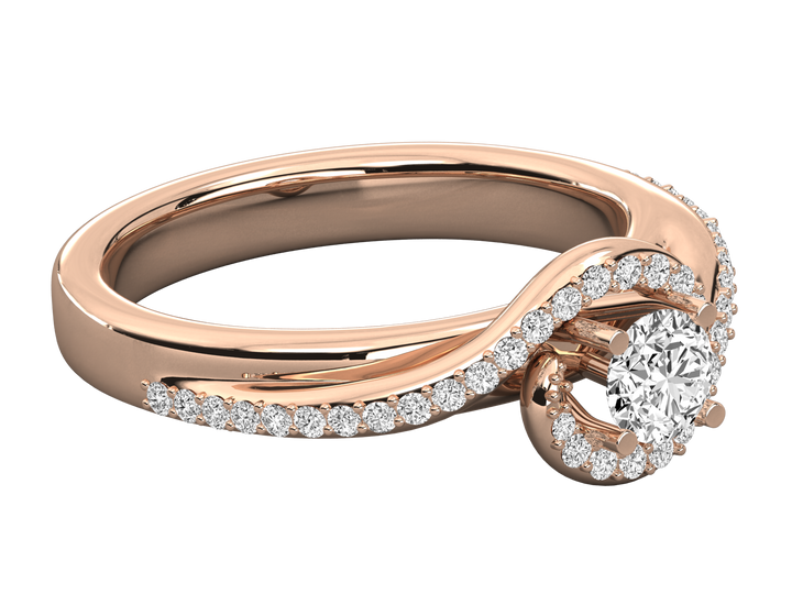 14K GOLD SOLITAIRE  LAB GROWN DIAMOND LADIES  RING.