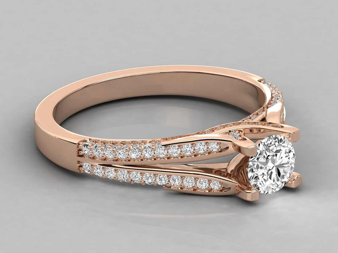 10K GOLD SOLITAIRE DIAMOND LADIES BRILLIANT RING.