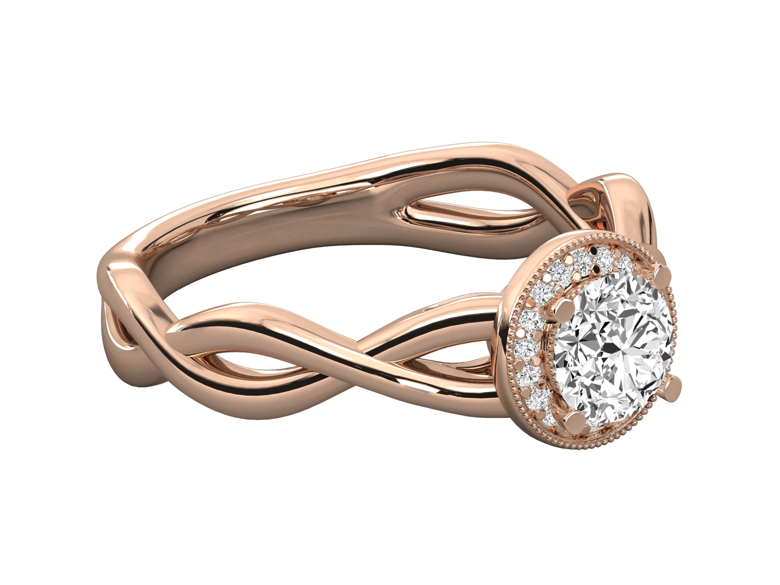 10K GOLD SOLITAIRE ROUND DIAMOND LADIES BRILLIANT RING.