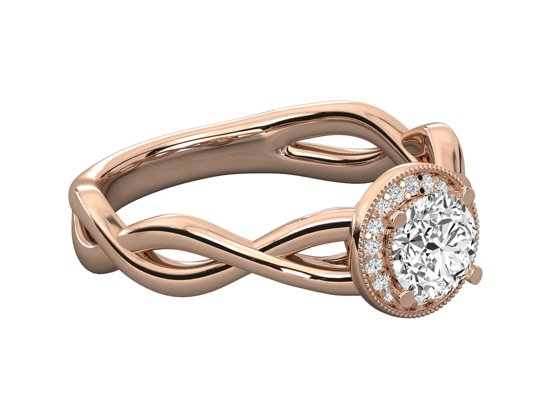 10K GOLD SOLITAIRE ROUND DIAMOND LADIES BRILLIANT RING.
