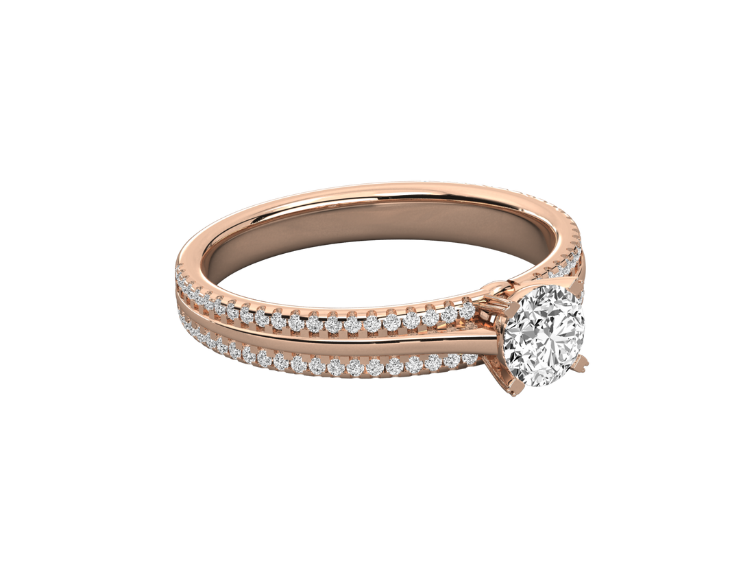 9K GOLD SOLITAIRE LAB GROWN DIAMOND LADIES  RING.