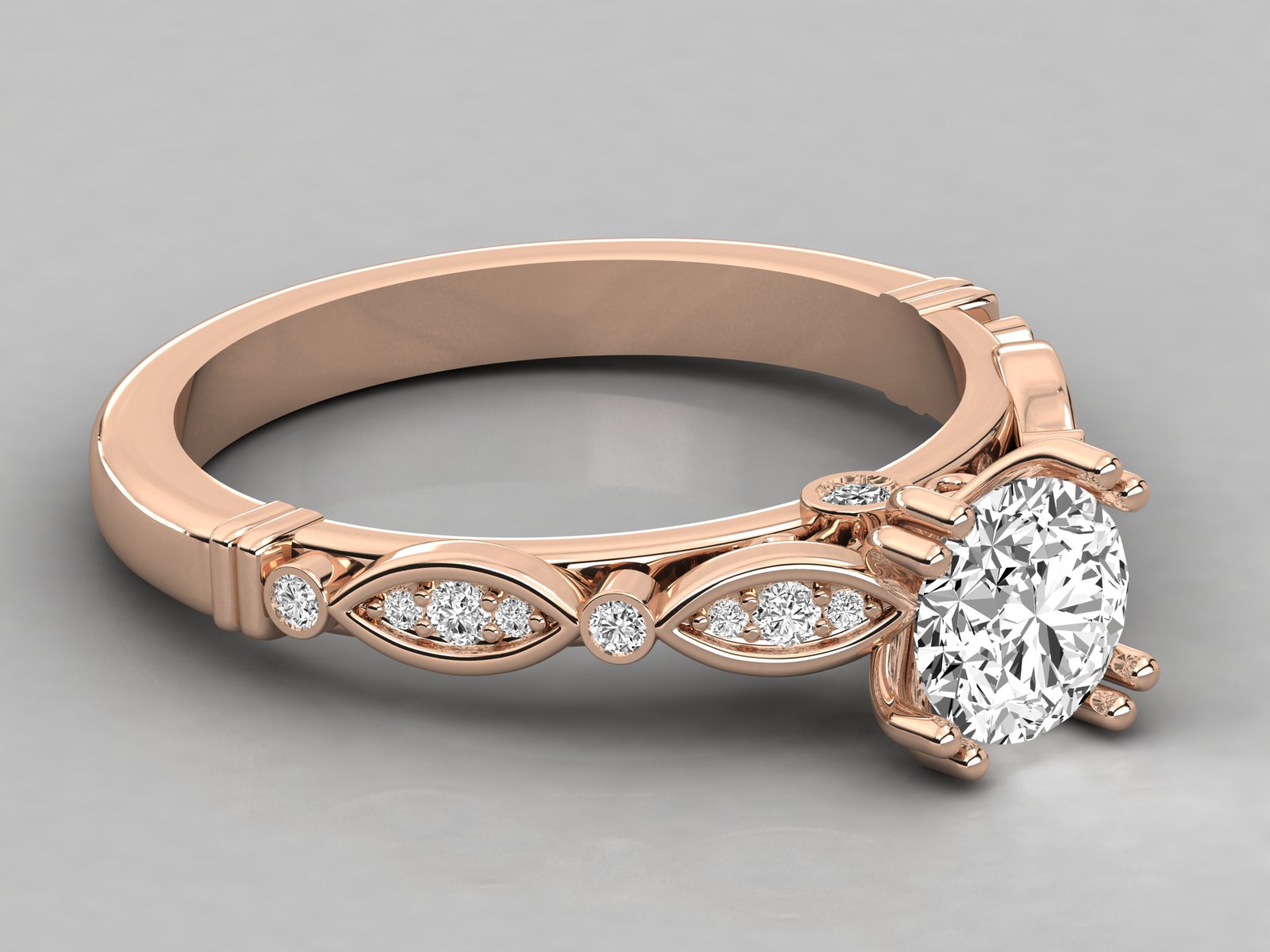 9K GOLD SOLITAIRE  LAB GROWN DIAMOND LADIES RING.