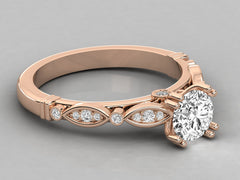 10K GOLD SOLITAIRE LAB GROWN DIAMOND LADIES RING.