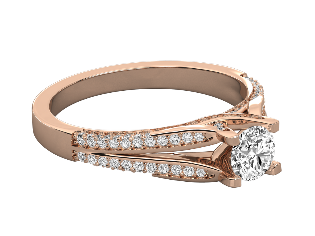 10K GOLD SOLITAIRE DIAMOND LADIES BRILLIANT RING.