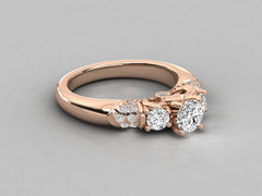 9K GOLD SOLITAIRE  LAB GROWN DIAMOND LADIES  RING.