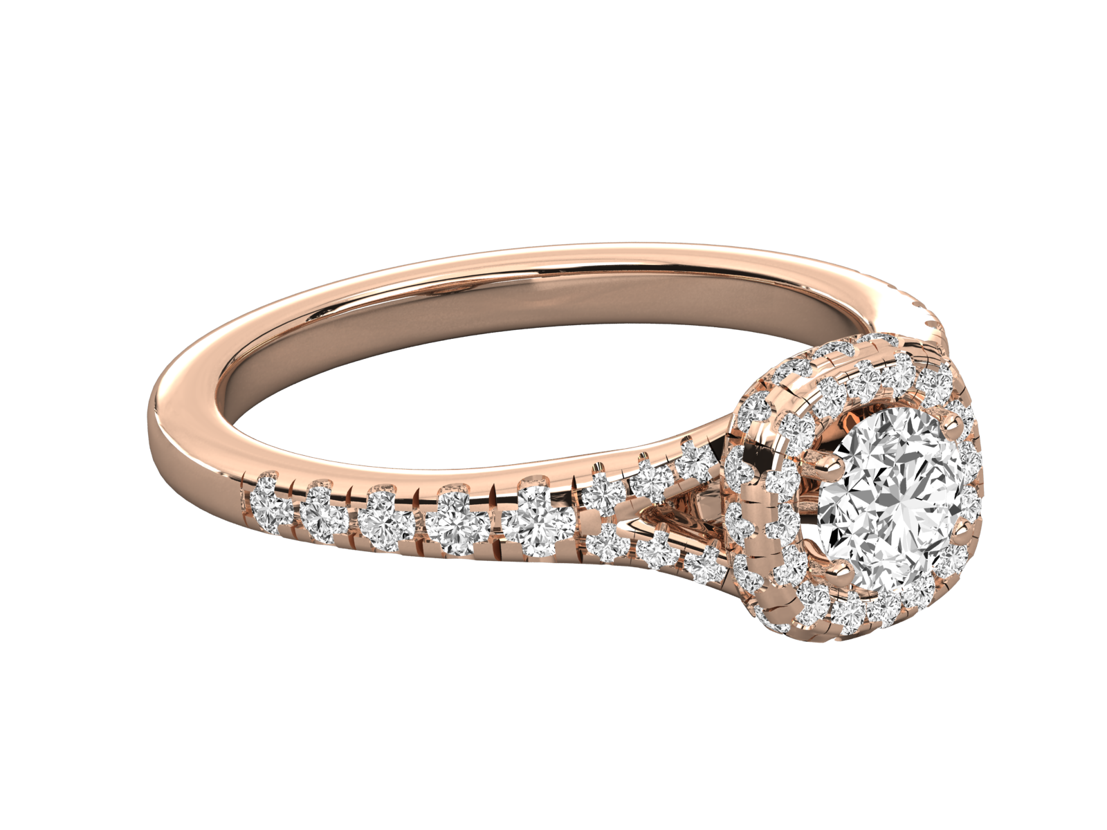 9K GOLD SOLITAIRE ROUND DIAMOND LADIES BRILLIANT RING.