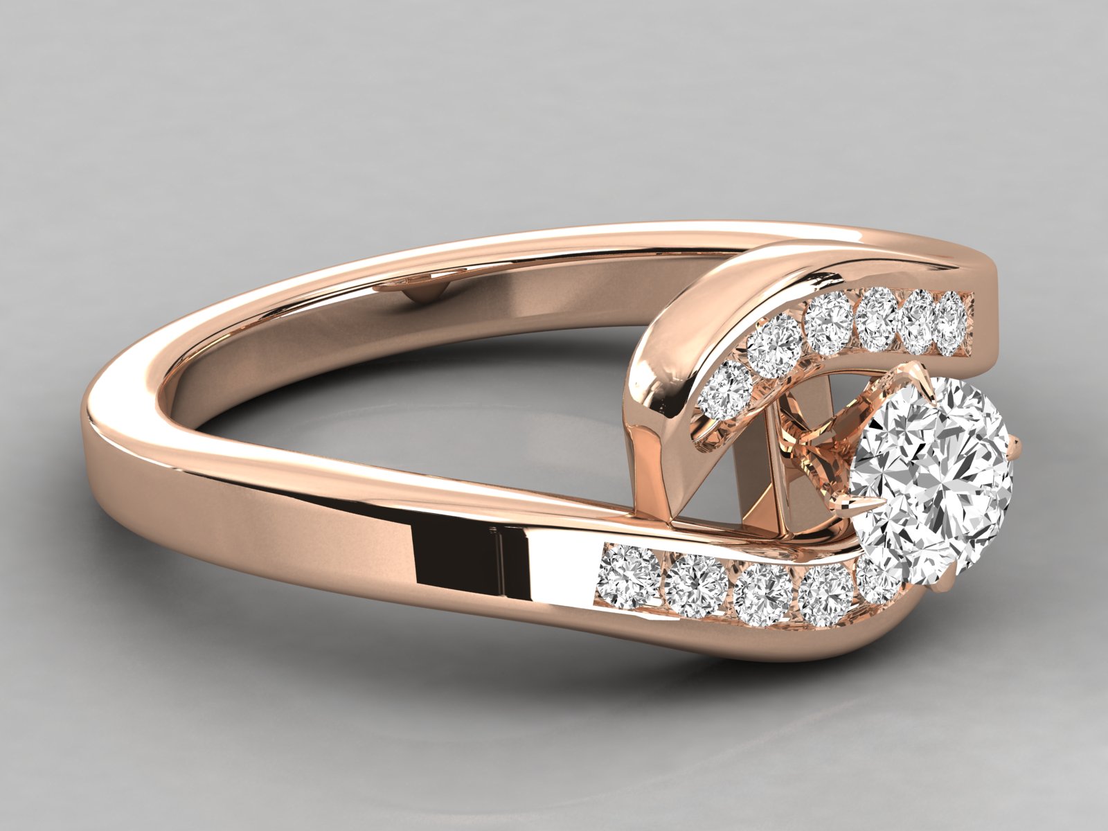 10K GOLD SOLITAIRE  LAB GROWN DIAMOND LADIES RING.