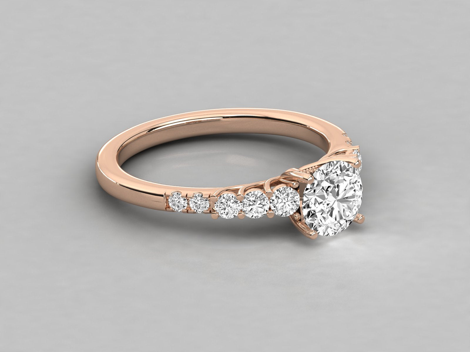 9K GOLD SOLITAIRE  LAB GROWN DIAMOND LADIES BRILLIANT RING.