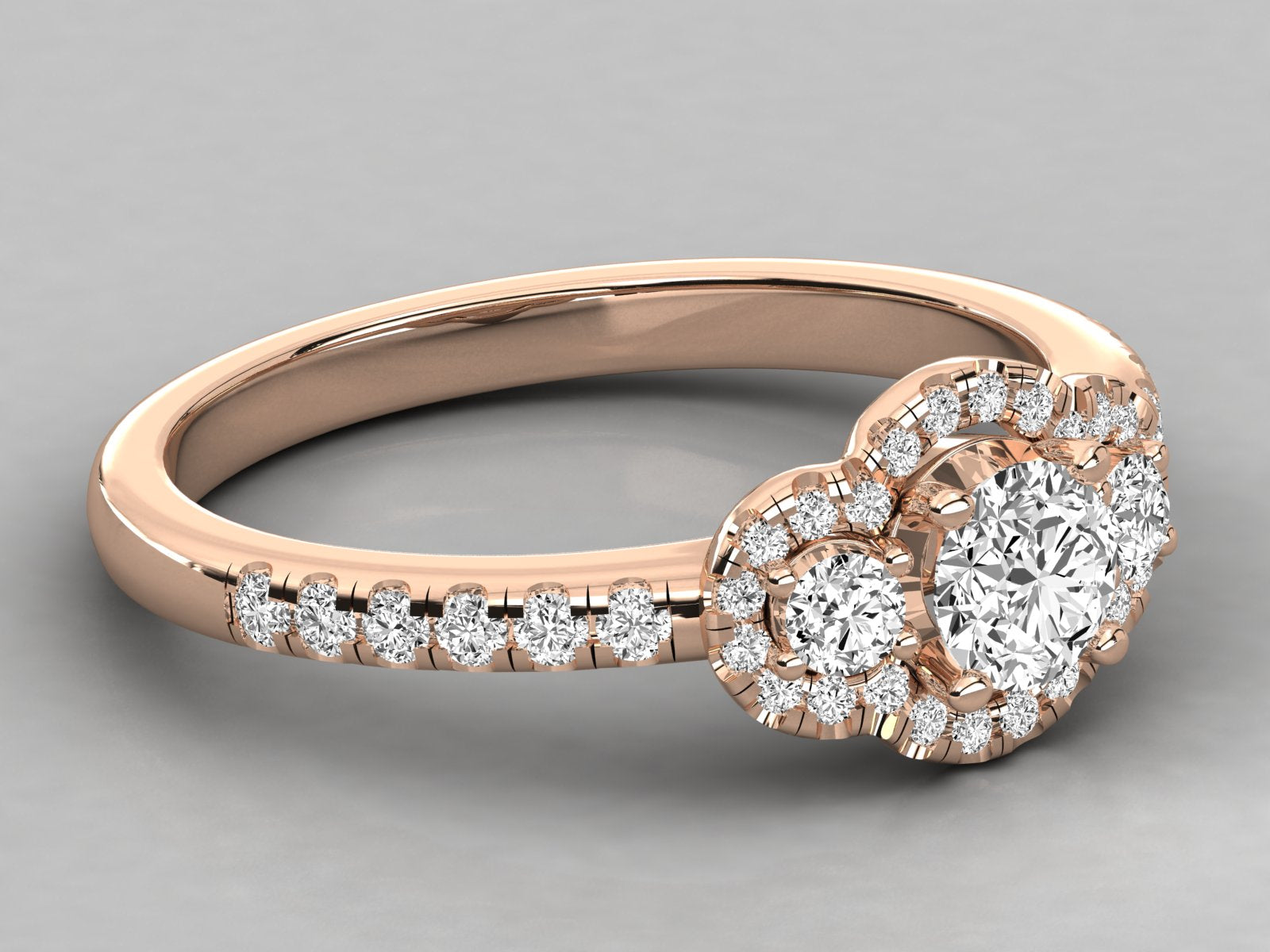 9K GOLD SOLITAIRE  LAB GROWN DIAMOND LADIES RING.