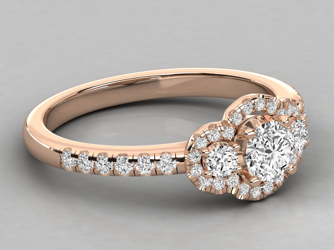10K GOLD SOLITAIRE LAB GROWN DIAMOND LADIES RING.