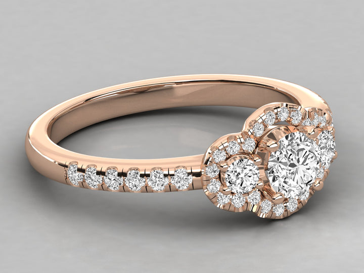 10K GOLD SOLITAIRE LAB GROWN DIAMOND LADIES RING.