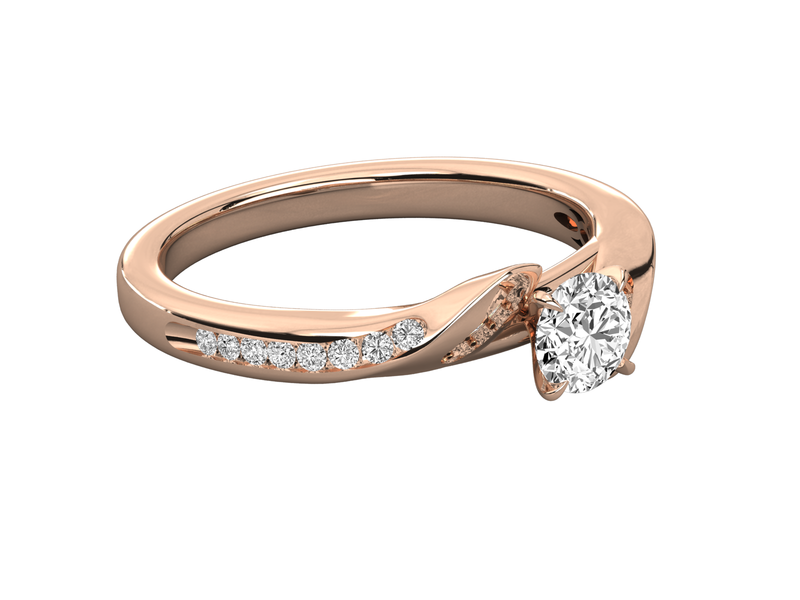 10K GOLD SOLITAIRE LAB GROWN DIAMOND LADIES  RING.