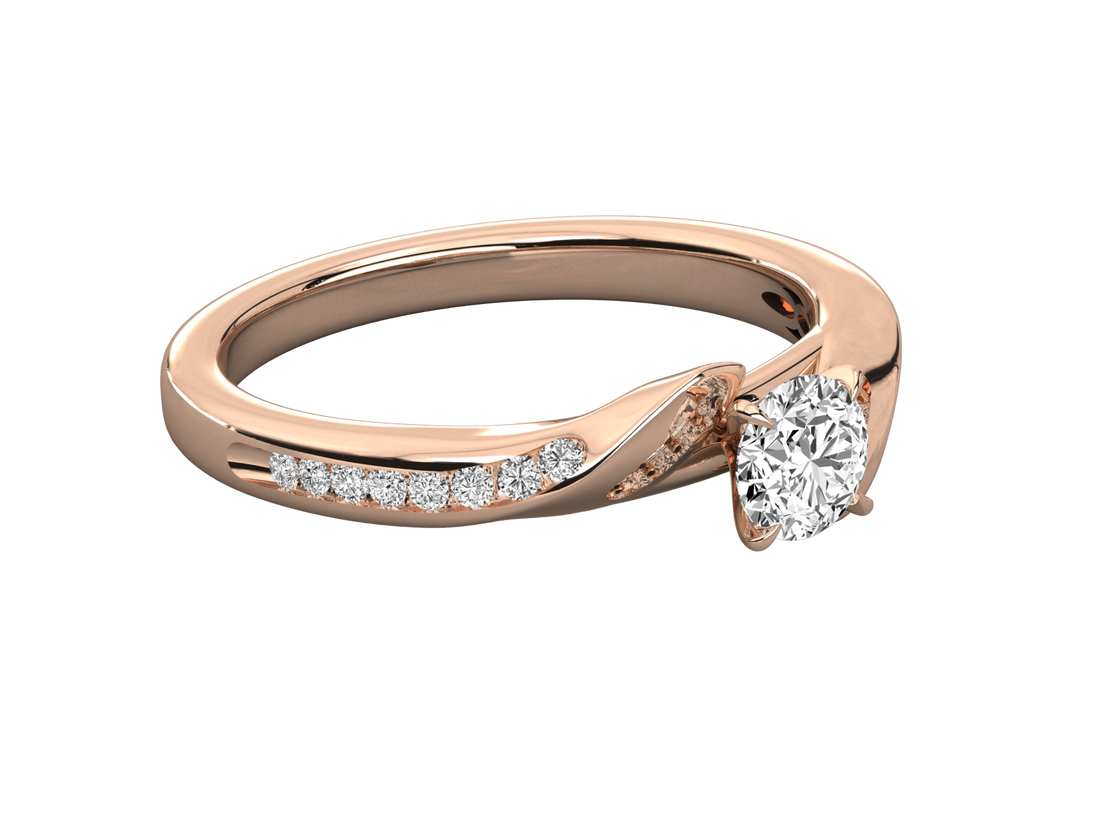 10K GOLD SOLITAIRE LAB GROWN DIAMOND LADIES  RING.