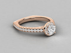 14K GOLD SOLITAIRE  DIAMOND LADIES BRILLIANT RING.