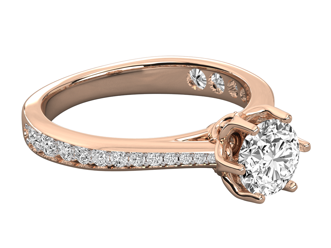 10K GOLD SOLITAIRE LAB GROWN DIAMOND LADIES  RING.