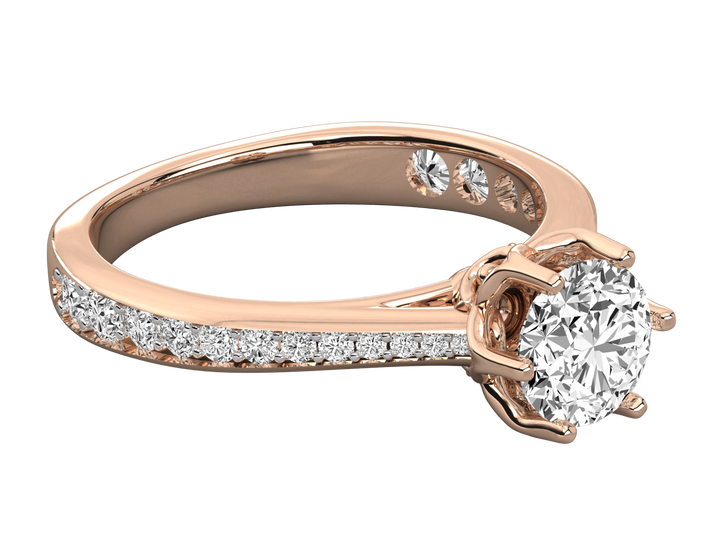 10K GOLD SOLITAIRE LAB GROWN DIAMOND LADIES  RING.