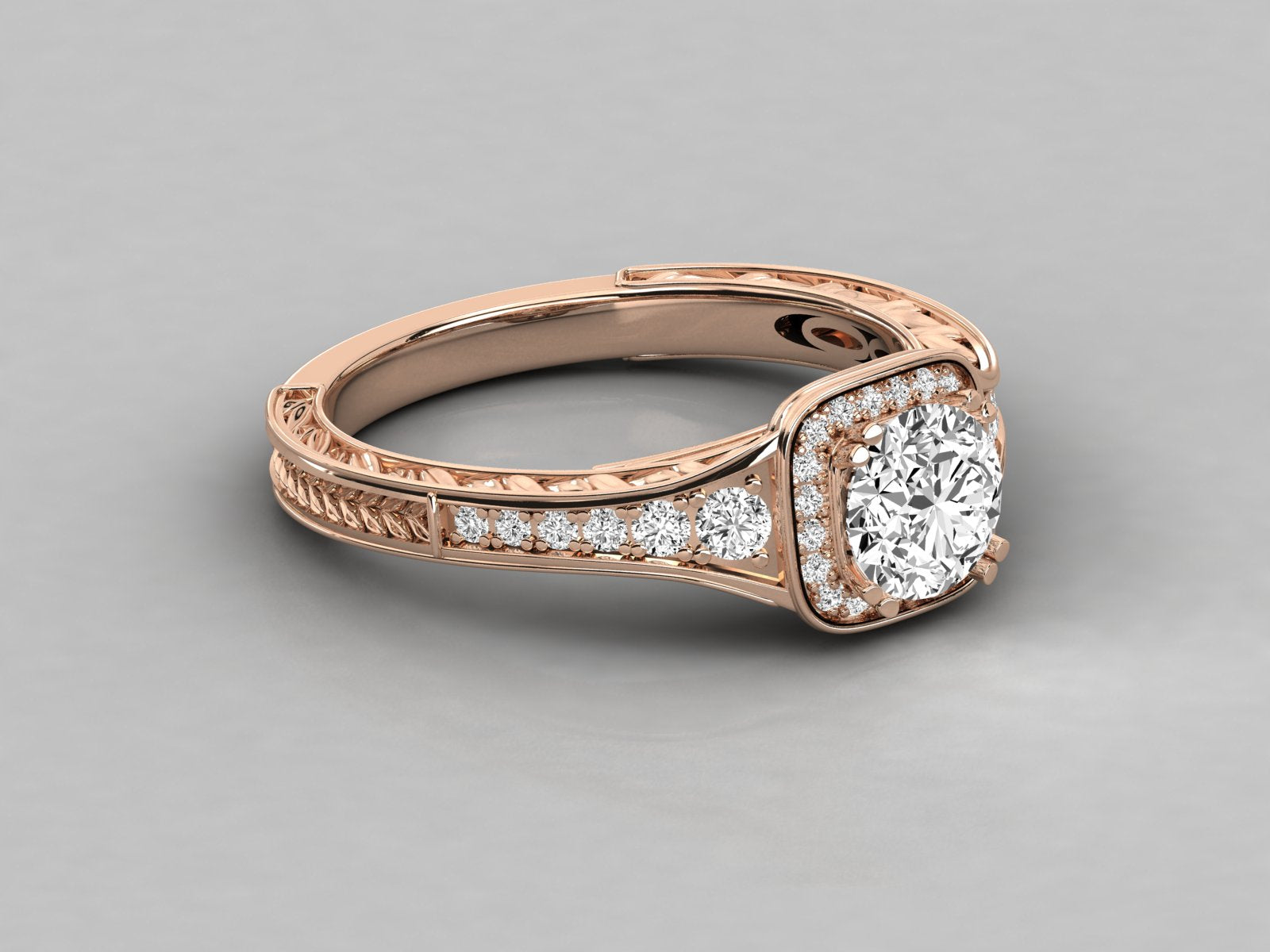 9K GOLD SOLITAIRE ROUND DIAMOND LADIES BRILLIANT RING.