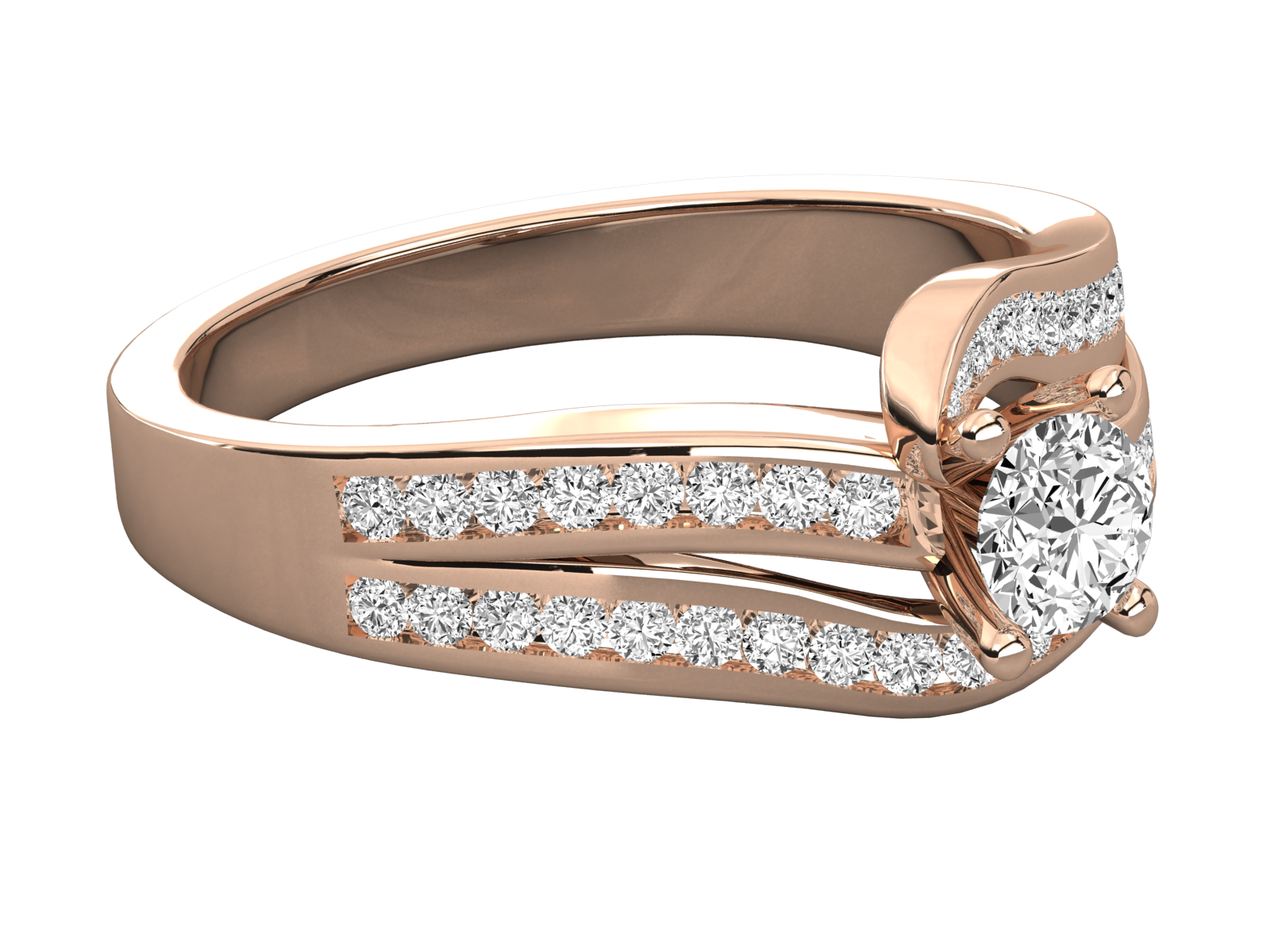 9K GOLD SOLITAIRE LAB GROWN DIAMOND  BRILLIANT RING.
