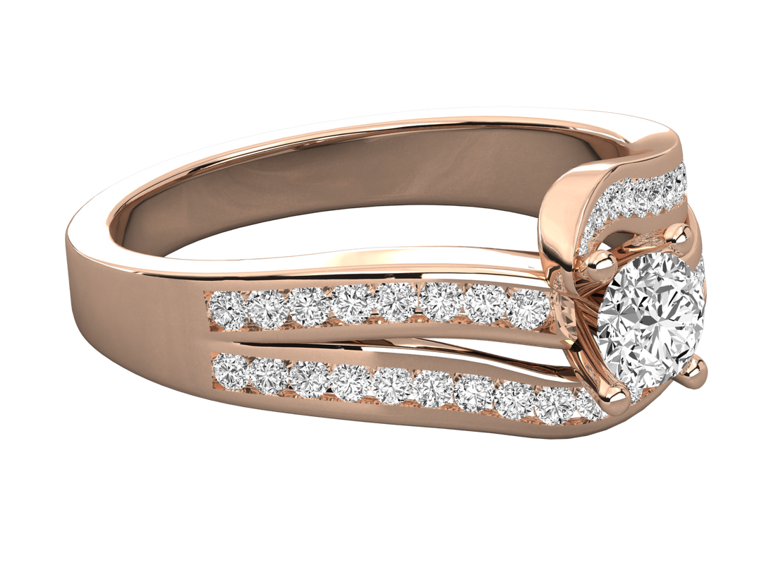 10K GOLD SOLITAIRE LAB GROWN DIAMOND LADIES  RING.