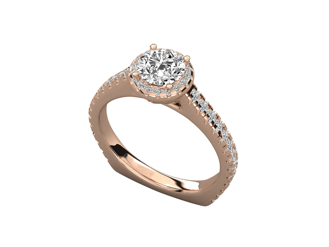 14K GOLD SOLITAIRE  DIAMOND LADIES BRILLIANT RING.