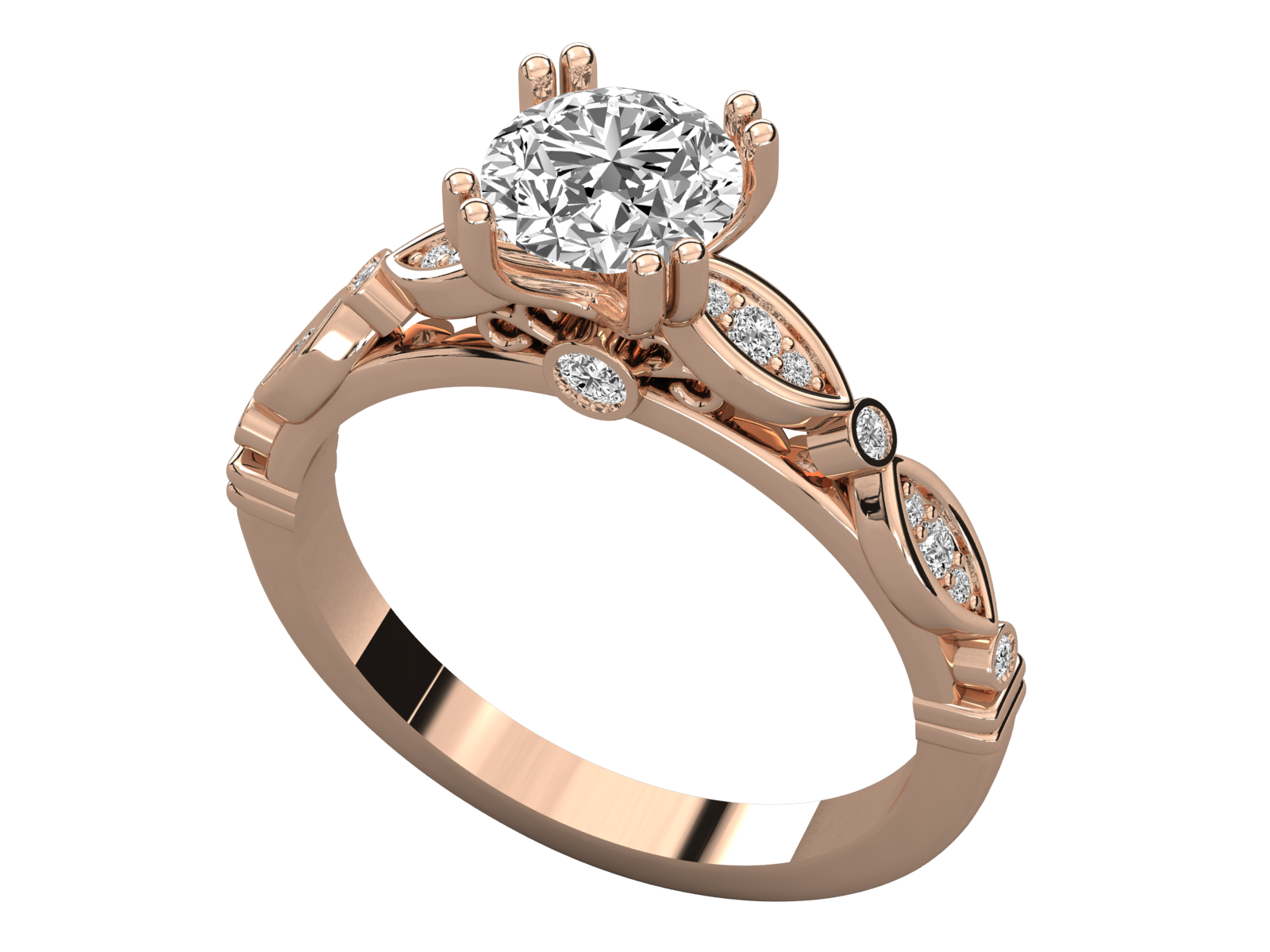 9K GOLD SOLITAIRE  LAB GROWN DIAMOND LADIES RING.