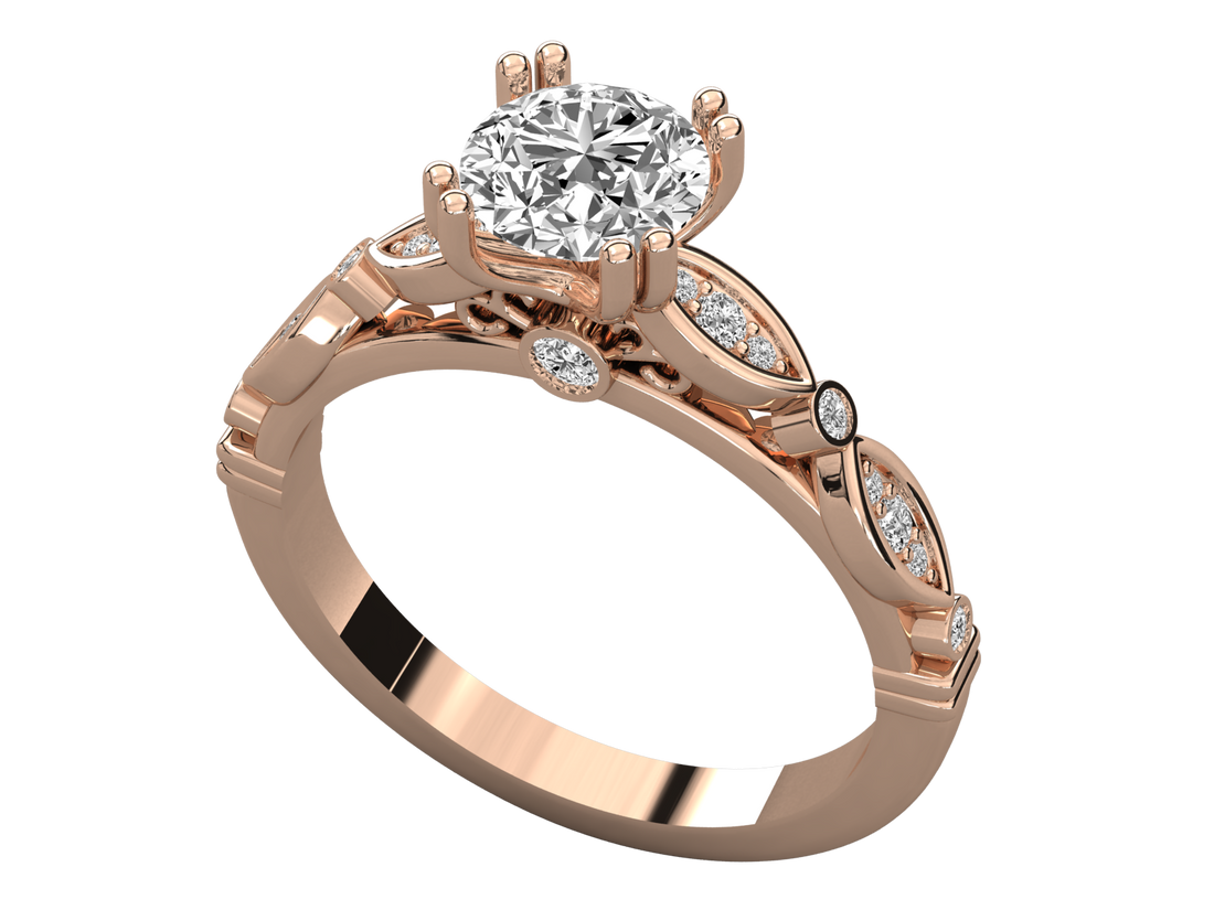 9K GOLD SOLITAIRE  LAB GROWN DIAMOND LADIES RING.