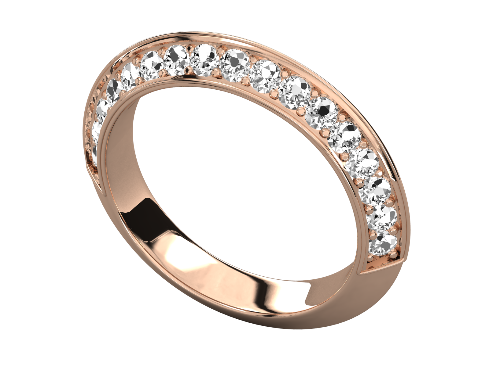10K GOLD  LAB GROWN DIAMOND LADIES BAND RING.