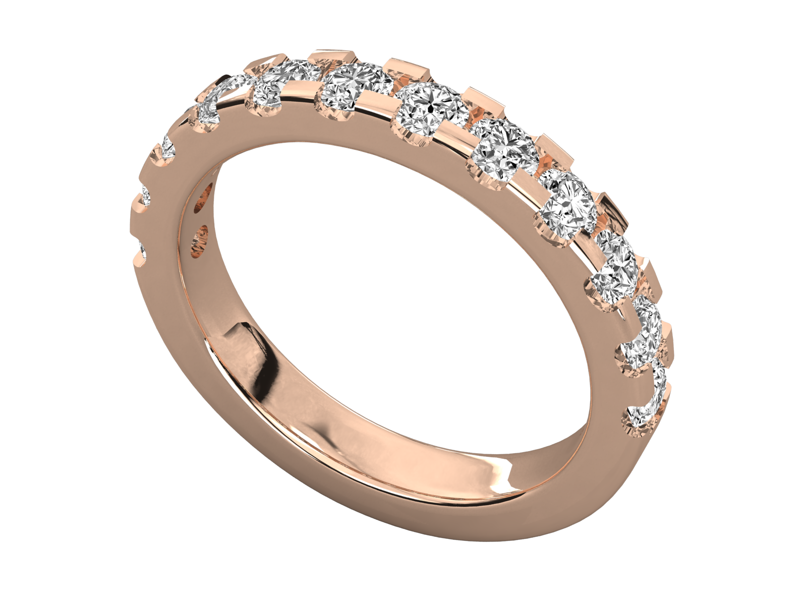 10K GOLD  LAB GROWN DIAMOND LADIES BAND RING.