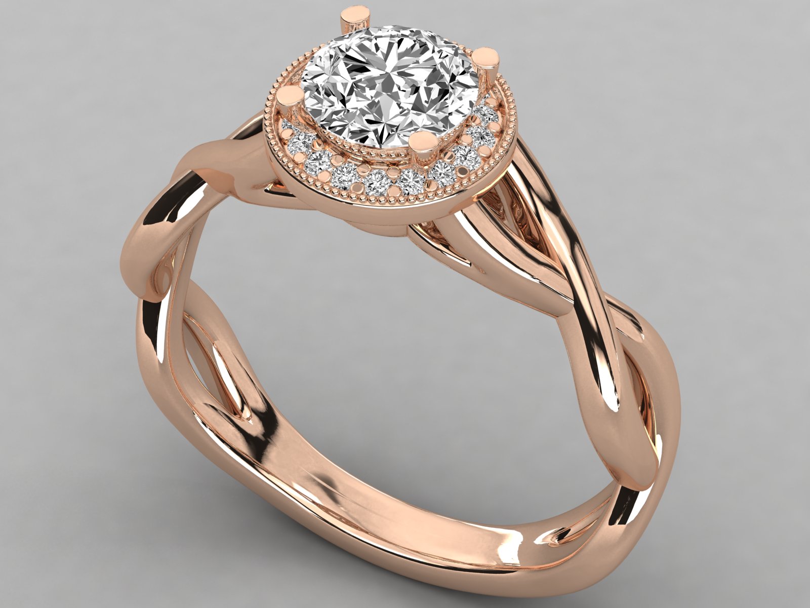 10K GOLD SOLITAIRE ROUND DIAMOND LADIES BRILLIANT RING.
