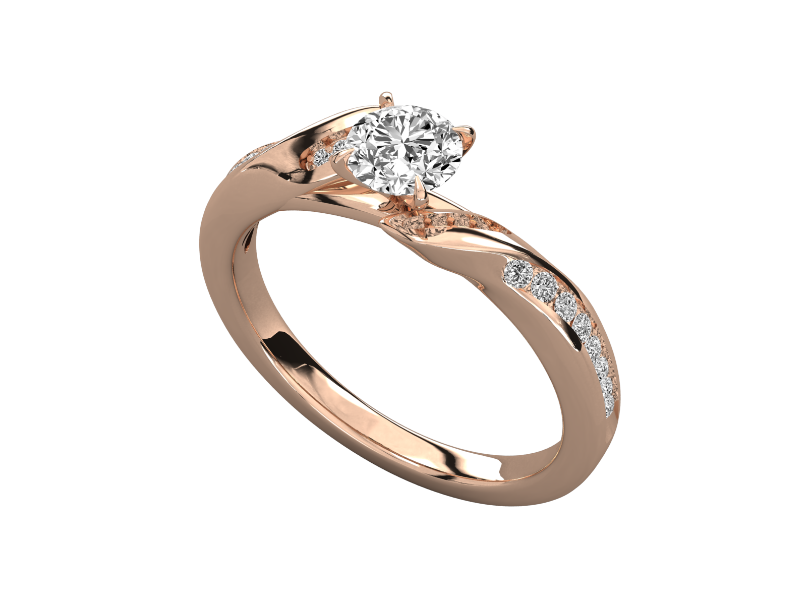 10K GOLD SOLITAIRE LAB GROWN DIAMOND LADIES  RING.