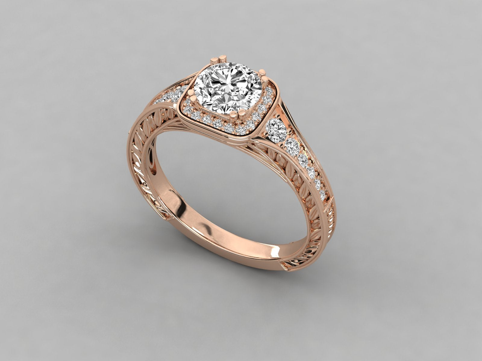 9K GOLD SOLITAIRE ROUND DIAMOND LADIES BRILLIANT RING.