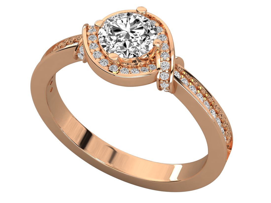 9K GOLD SOLITAIRE DIAMOND LADIES  RING.