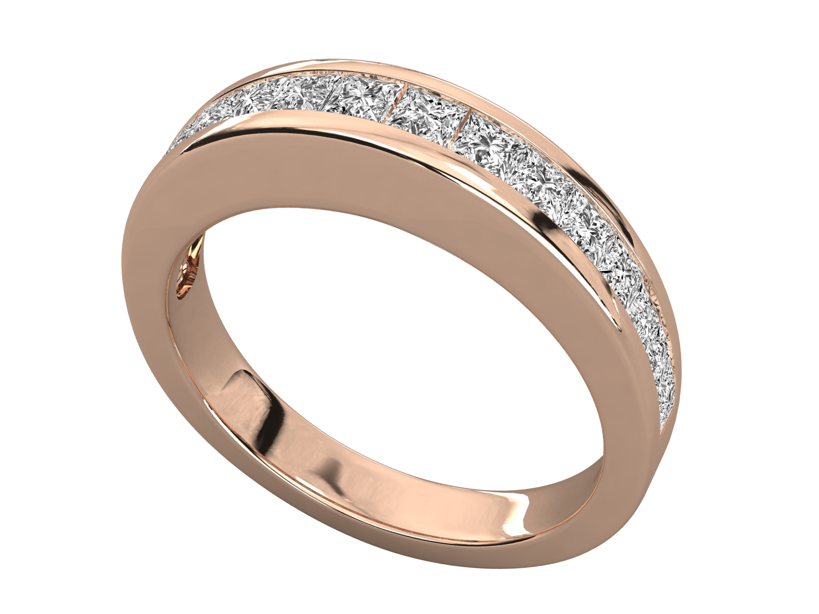 10K GOLD  LAB GROWN DIAMOND LADIES BAND RING.