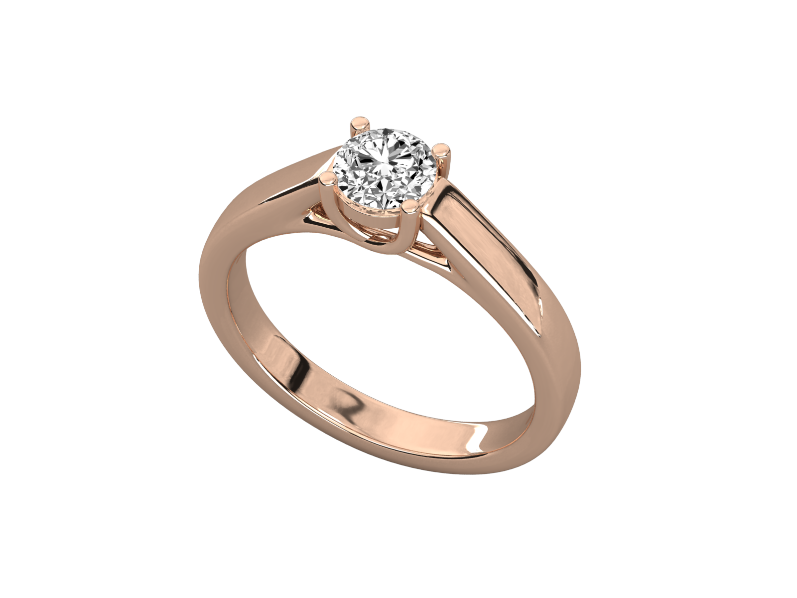 10K GOLD SOLITAIRE DIAMOND  BRILLIANT RING.