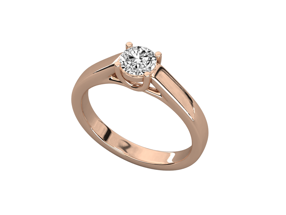10K GOLD SOLITAIRE DIAMOND  BRILLIANT RING.