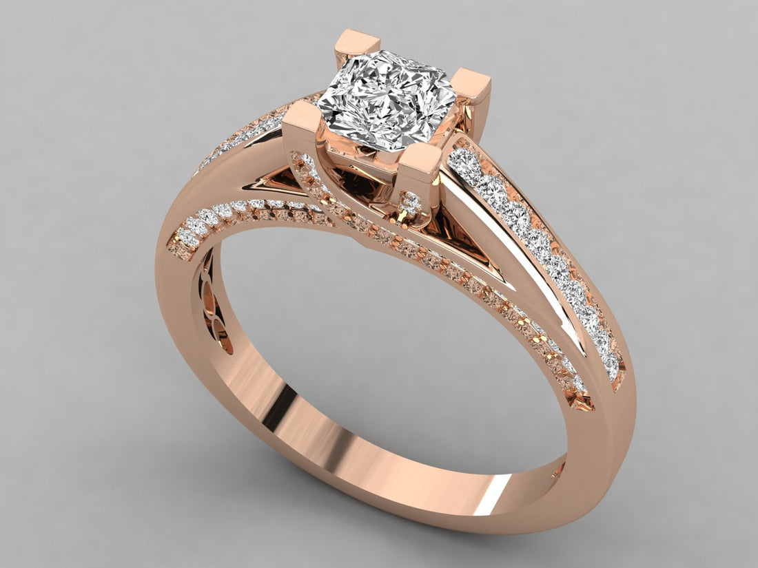 10K GOLD SOLITAIRE  LAB GROWN DIAMOND LADIES RING.
