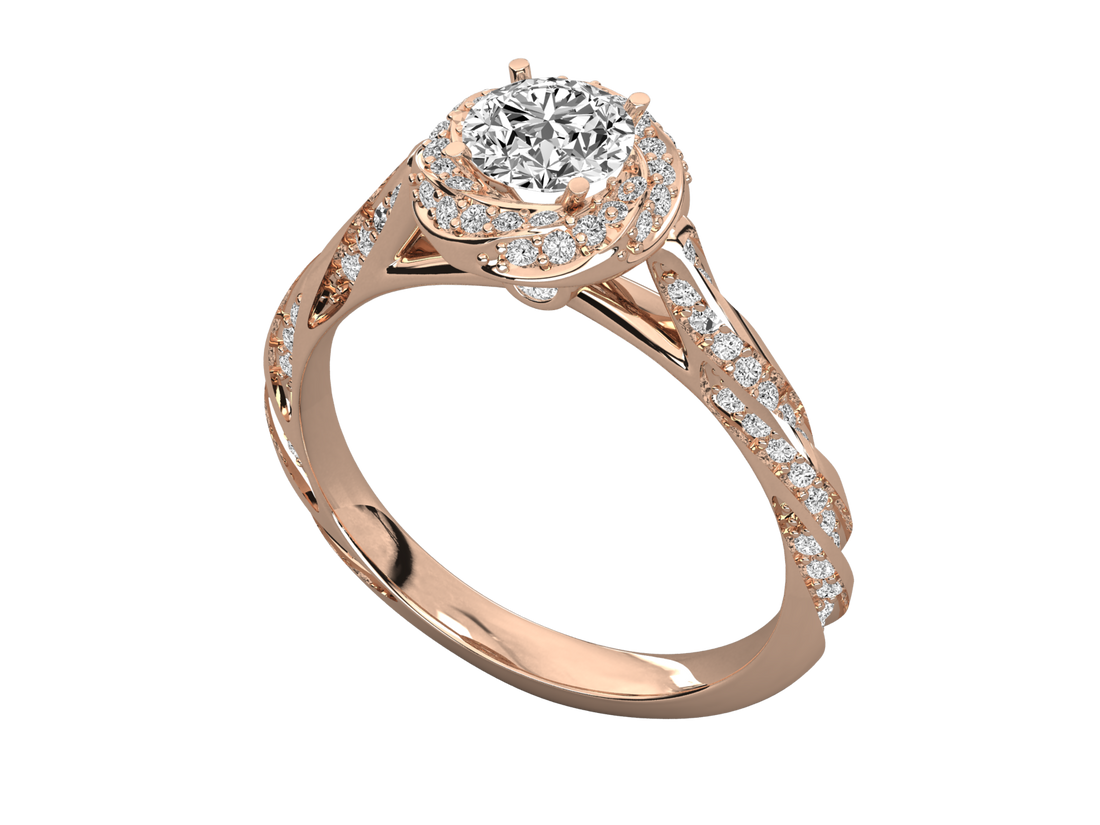 10k GOLD SOLITAIRE  LAB GROWN DIAMOND RING.