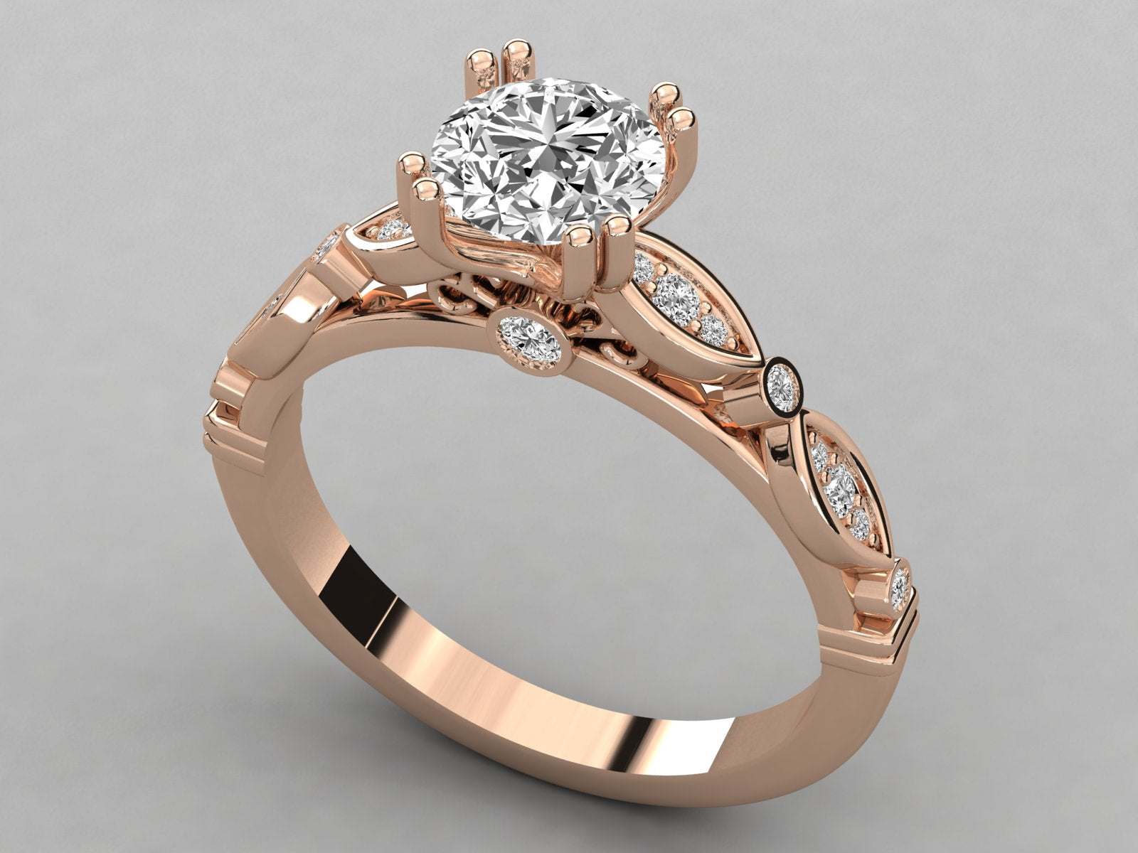 9K GOLD SOLITAIRE  LAB GROWN DIAMOND LADIES RING.