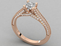 9K GOLD SOLITAIRE   LAB GROWN DIAMOND LADIES  RING.