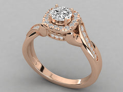 14K GOLD SOLITAIRE  LAB GROWN DIAMOND LADIES  RING.