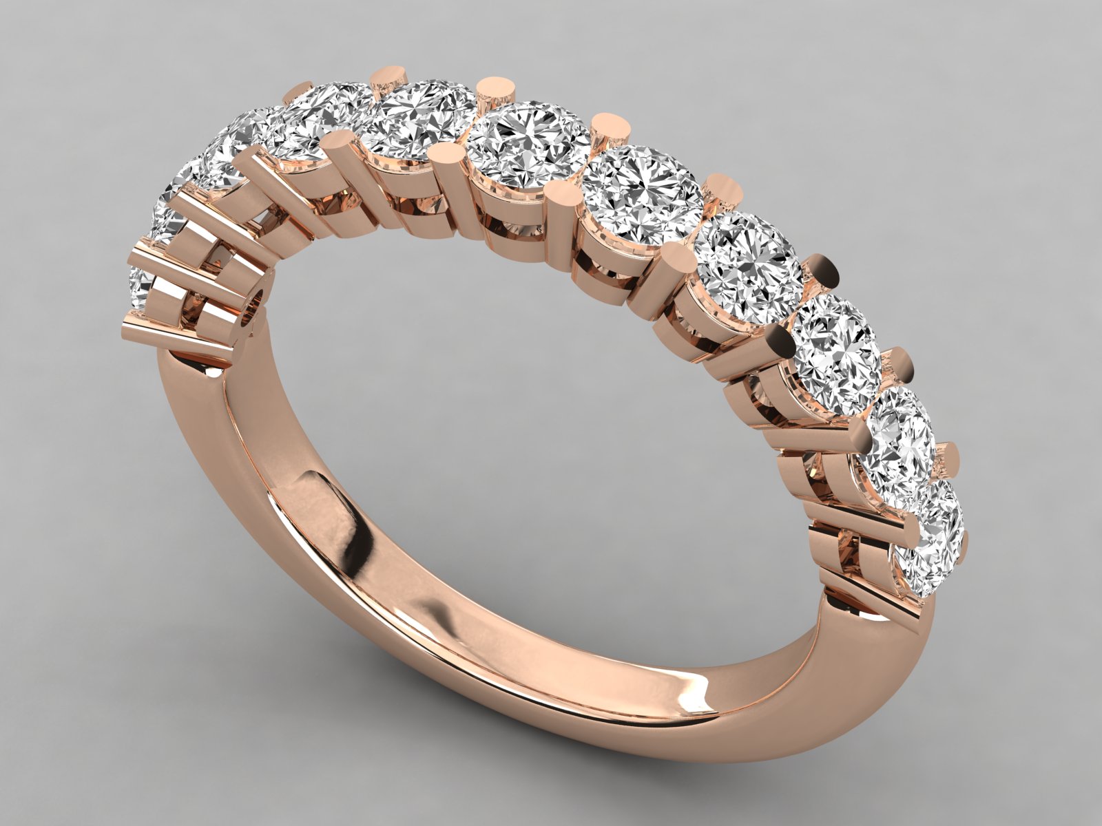 10K GOLD  LAB GROWN DIAMOND LADIES BAND RING.