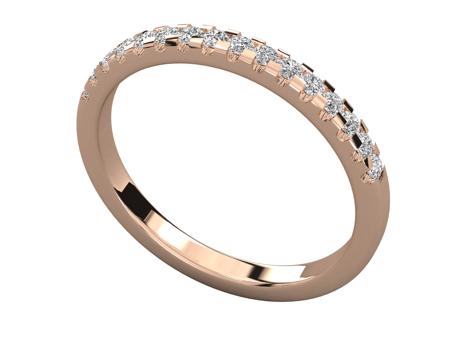 10K GOLD  LAB GROWN DIAMOND LADIES BAND RING.