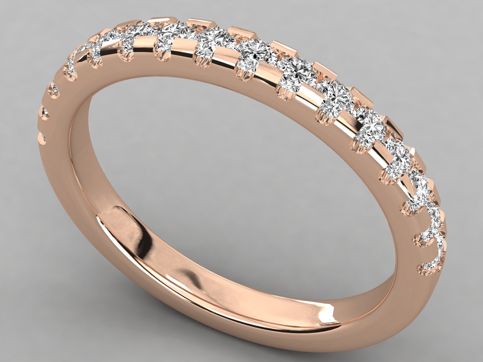 10K GOLD  LAB GROWN DIAMOND LADIES BAND RING.