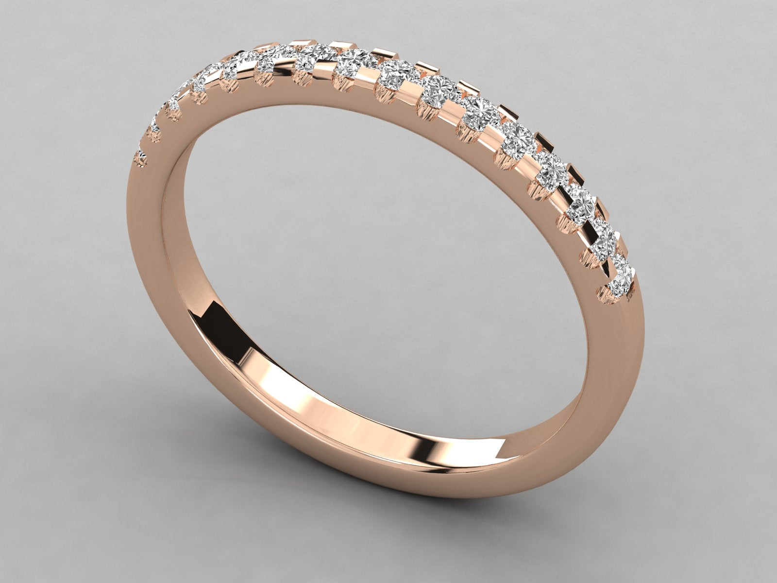 10K GOLD  LAB GROWN DIAMOND LADIES BAND RING.