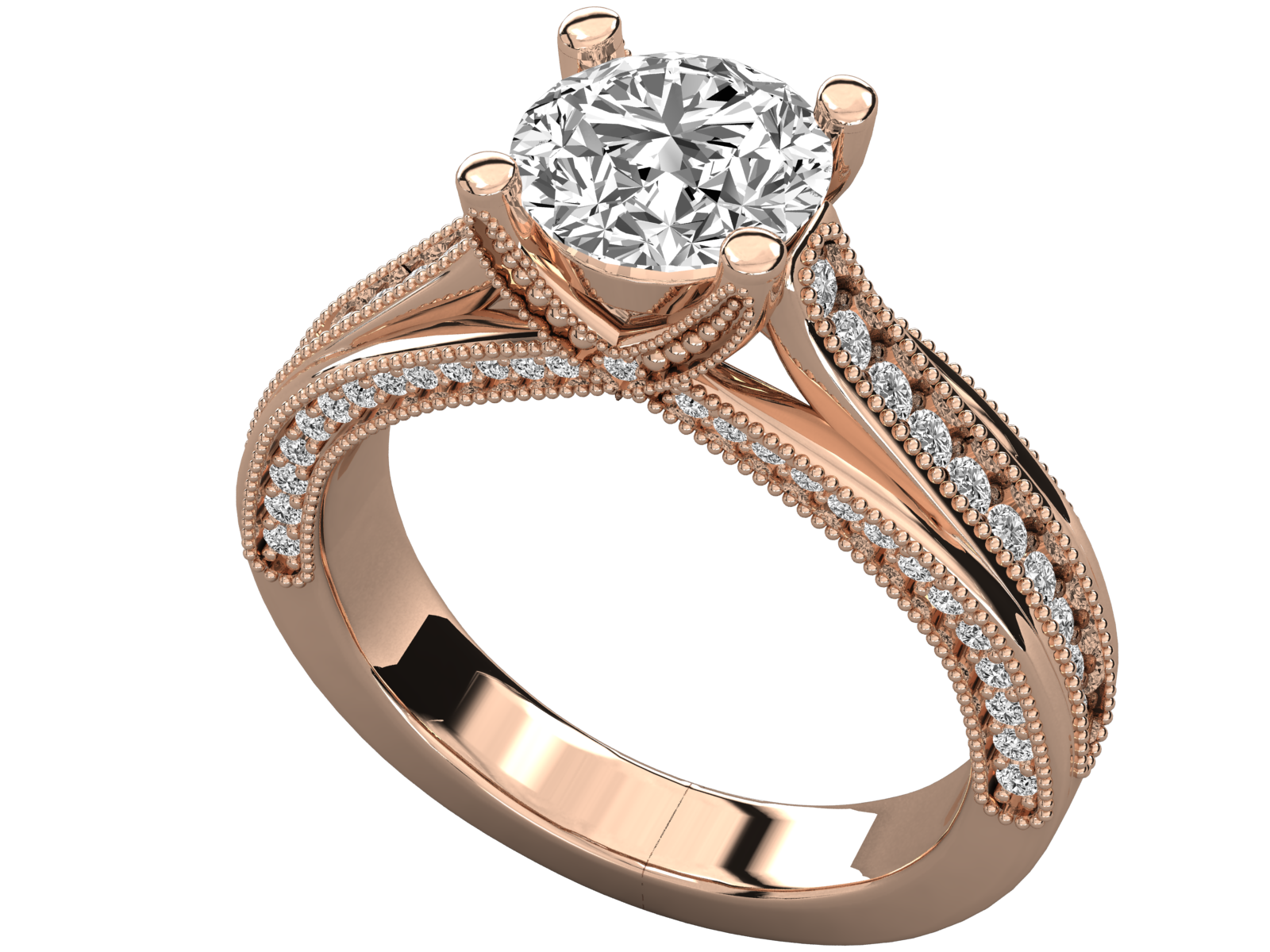 9K GOLD SOLITAIRE ROUND CUT LAB GROWN DIAMOND LADIES BRILLIANT RING.