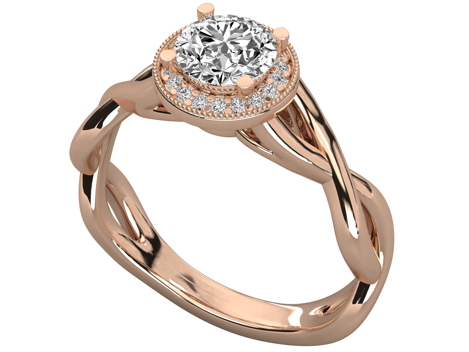 10K GOLD SOLITAIRE ROUND DIAMOND LADIES BRILLIANT RING.