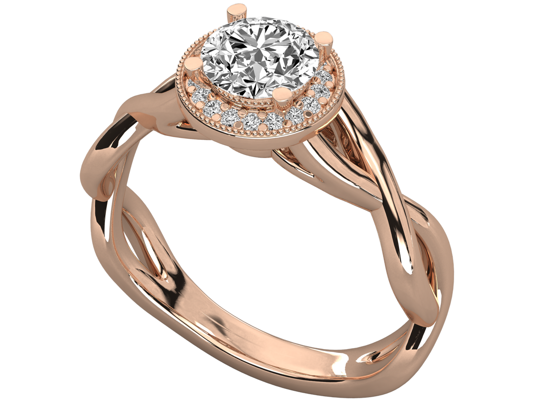 10K GOLD SOLITAIRE ROUND DIAMOND LADIES BRILLIANT RING.