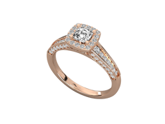 9K GOLD  LAB GROWN DIAMOND LADIES T RING.
