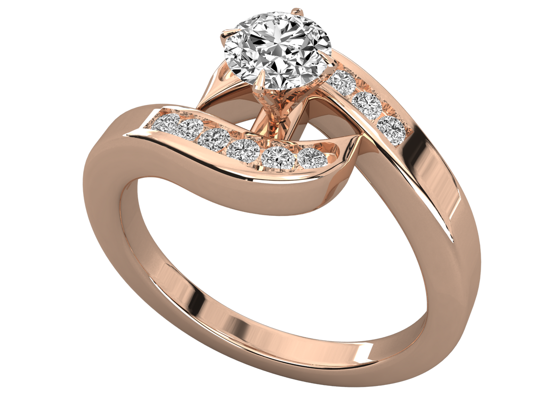 10K GOLD SOLITAIRE  LAB GROWN DIAMOND LADIES RING.